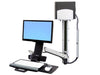 Ergotron StyleView Sit-Stand Combo System With Medium Silver CPU Holder - Mounting kit (articulating arm, wall track mount) for LCD display / keyboard / mouse / bar code scanner / CPU (Lift and Pivot) - plastic, aluminium - screen size: up to 24"