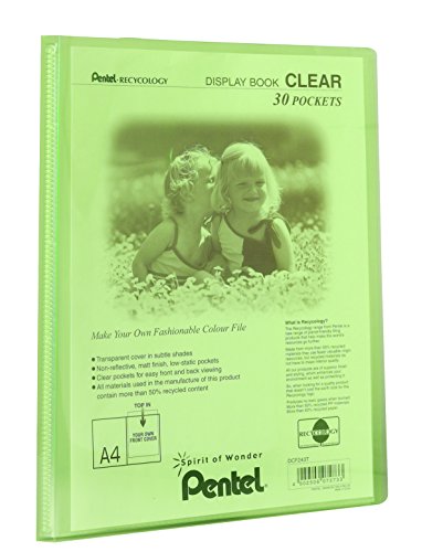 Best Value Pentel A4 Recycology Display Book with 30 Clear Pocket - Green