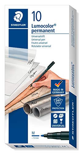 Best Value Staedtler Lumocolor Permanent Pen 317-3 Medium 1.0mm Line- Blue (Pack of 10)