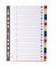 Best Value Exacompta PP Printed Indices, A4, 20 Parts (A-Z) - White with coloured tabs