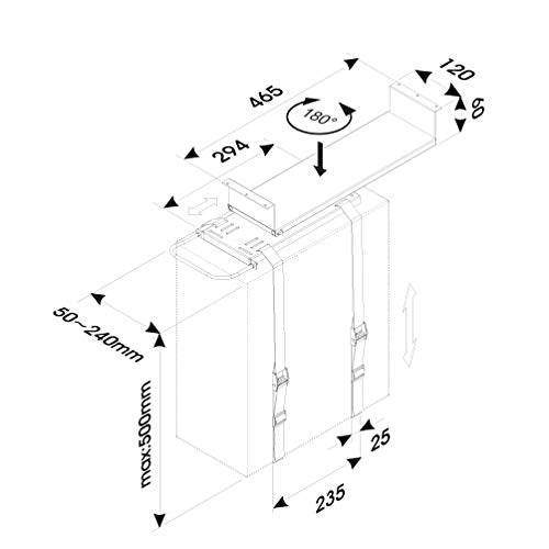 NewStar Under Desk PC Mount (Suitable PC Dimensions -  Height: 0-55 cm / Width: 5-24 cm) - System unit holder - under-desk mountable - black