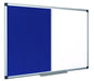 Best Value Bi-Office Combination Board Maya, Blue Felt/Melamine, Aluminium Frame, 180 x 120 cm