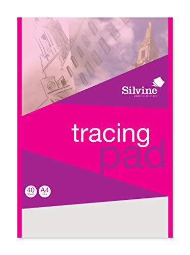 Best Value Silvine A4 Everyday Tracing Pad. 40 Sheets of Quality Lightweight Tracing Paper (63gsm) Ref A4T