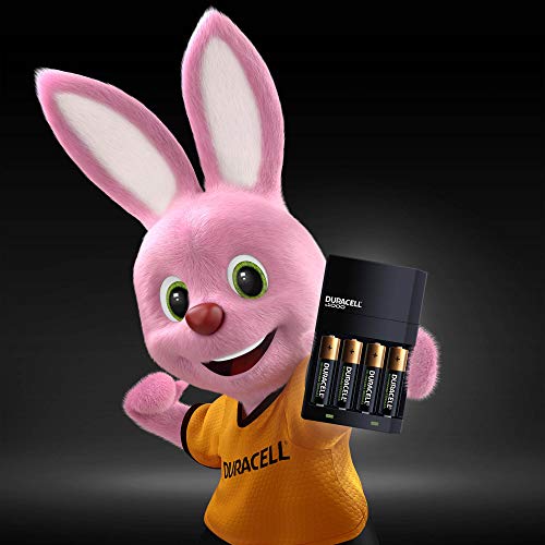 Duracell Battery Charger - Charges in 4 Hours, Coming with 2 AA and 2 AAA Batteries