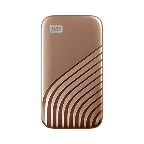 WD My Passport SSD WDBAGF0010BGD - Solid state drive - encrypted - 1 TB - external (portable) - USB 3.2 Gen 2 (USB-C connector) - 256-bit AES - gold