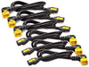 Power Cord Kit (6 ea), Locking, C13 to C14 (90 Degree), 1.8m