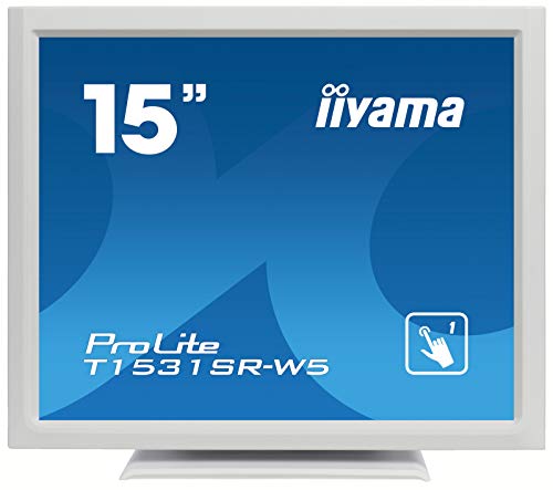 iiyama ProLite T1531SR-W5 - LED monitor - 15" - touchscreen - 1024 x 768 - TN - 370 cd/m - 700:1 - 8 ms - HDMI, VGA, DisplayPort - speakers - white