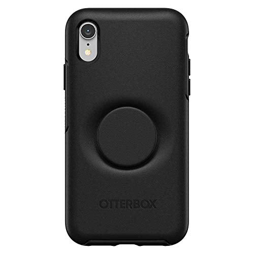 OtterBox Pop Symmetry Series Phone Case for Apple iPhone XR Black Slim and Protective Integrated with a Popsockets Pop Grip One Piece Design