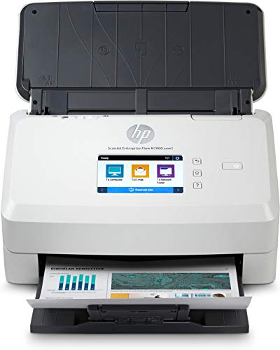 HP ScanJet Enterprise Flow N7000 snw1 - Document scanner - CMOS / CIS - Duplex - 216 x 3100 mm - 600 dpi x 600 dpi - up to 75 ppm (mono) / up to 75 ppm (colour) - ADF (80 sheets) - up to 7500 scans per day - USB 3.0, LAN, Wi-Fi(n)