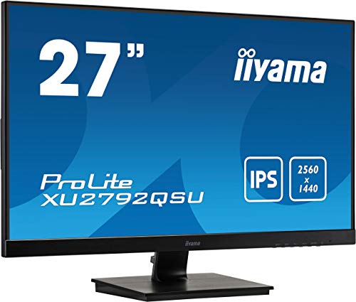 iiyama ProLite XU2792QSU-B1 - LED monitor - 27" (27" viewable) - 2560 x 1440 QHD @ 70 Hz - IPS - 350 cd/m - 1000:1 - 5 ms - HDMI, DVI, DisplayPort - speakers - black