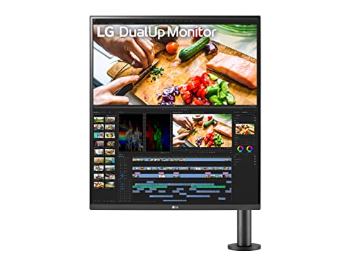 LG DualUp Ergo 28MQ780-B - LED monitor - 28" (27.6" viewable) - 2560 x 2880 SDQHD @ 60 Hz - Nano IPS - 300 cd/m² - 1000:1 - HDR10 - 5 ms - 2xHDMI, DisplayPort, USB-C - speakers - textured charcoal grey