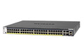 NETGEAR M4300-52G-PoE+ - Switch - L3 - Managed - 2 x 10/100/1000/10000 + 2 x 10 Gigabit SFP+ + 48 x 10/100/1000 (PoE+) - front to back airflow - rack-mountable - PoE+ (480 W)