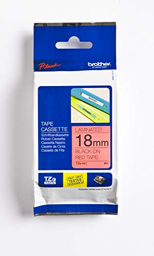 Brother TZe-441 - Standard adhesive - black on red - Roll (1.8 cm x 8 m) 1 roll(s) laminated tape - for Brother PT-D600, P-Touch PT-1880, D450, D800, E550, E800, P900, P950, P-Touch EDGE PT-P750