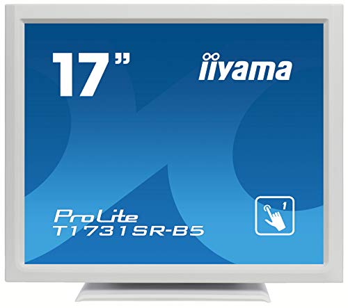 iiyama ProLite T1731SR-W5 - LED monitor - 17" - touchscreen - 1280 x 1024 @ 75 Hz - TN - 250 cd/m - 1000:1 - 5 ms - HDMI, VGA, DisplayPort - speakers - white