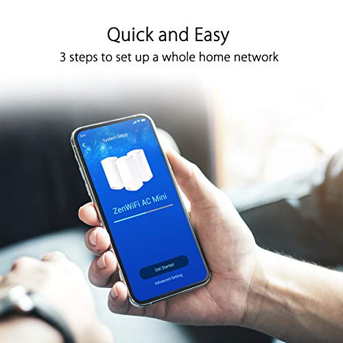 ASUS ZenWiFi AC Mini (CD6) - Wi-Fi system (router, 2 extenders) - mesh - GigE - 802.11a/b/g/n/ac - Dual Band
