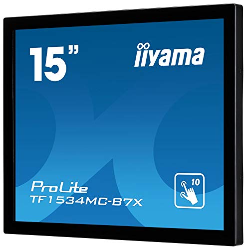 iiyama ProLite TF1534MC-B7X - LED monitor - 15" - open frame - touchscreen - 1024 x 768 - TN - 370 cd/m - 700:1 - 8 ms - HDMI, VGA, DisplayPort - black