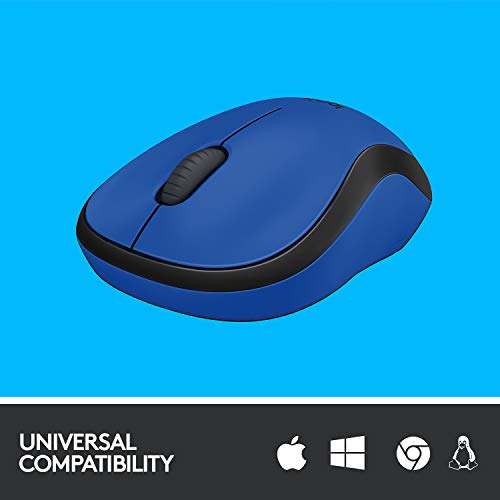 Logitech M220 Silent - Mouse - optical - 3 buttons - wireless - 2.4 GHz - USB wireless receiver - blue