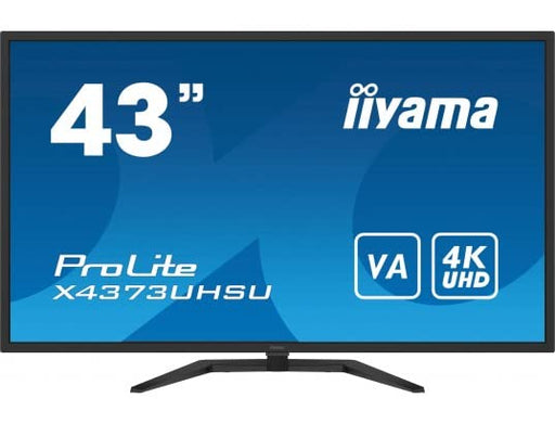 iiyama ProLite X4373UHSU-B1 - LED monitor with TV tuner - 43" (42.5" viewable) - 3840 x 2160 4K @ 60 Hz - VA - 400 cd/mï¿½ - 4000:1 - 3 ms - 2xHDMI, DisplayPort, Mini DisplayPort - speakers - matte black