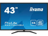 iiyama ProLite X4373UHSU-B1 - LED monitor with TV tuner - 43" (42.5" viewable) - 3840 x 2160 4K @ 60 Hz - VA - 400 cd/mï¿½ - 4000:1 - 3 ms - 2xHDMI, DisplayPort, Mini DisplayPort - speakers - matte black