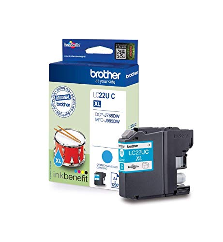 Brother LCLC22UC - XL - cyan - original - ink cartridge - for Brother DCP-J785DW, MFC-J985DW, INKvestment Work Smart MFC-J985DW, MFC-J985DW XL