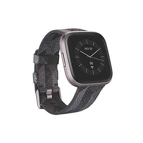 Fitbit Versa 2 Special Edition - Iron mist - smart watch with band - woven jacquard - charcoal - Bluetooth - 40 g