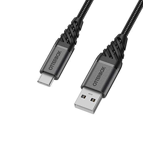 OtterBox Premium - USB cable - USB-C (M) to USB (M) - USB 2.0 - 3 A - 2 m - dark ash black