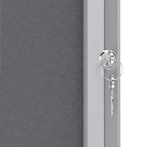 Nobo Premium Plus Grey Felt Lockable Notice Board 9Xa4 Dd