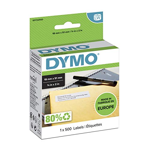 Multi-purpose labels - white - 19 x 51 mm - 500 label(s) ( 1 roll(s) x 500 ) - for DYMO LabelWriter - S0722550