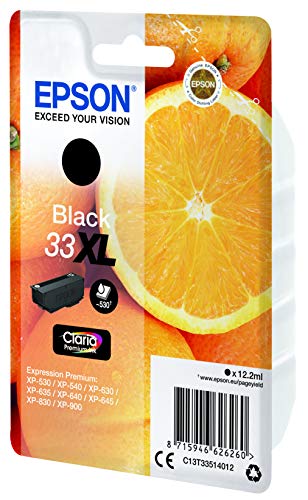 Epson 33XL - 12.2 ml - XL - black - original - blister - ink cartridge - for Expression Home XP-635, 830, Expression Premium XP-530, 540, 630, 635, 640, 645, 830, 900