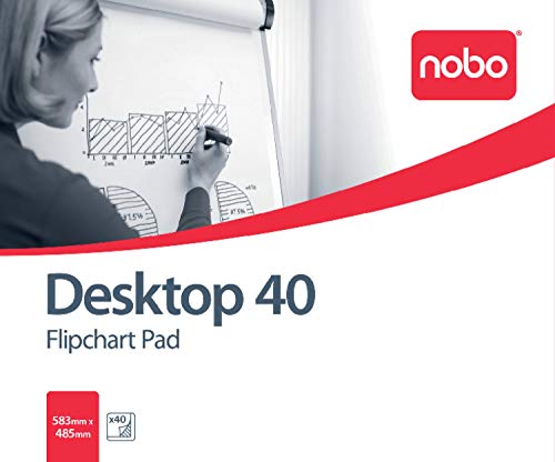 Best Value Nobo Desktop Flipchart Easel Pad, Desktop Flipchart Pad, 40 Sheets, 580 x 480 mm, Plain White