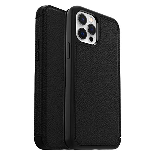 OtterBox Strada Series - Pro Pack - flip cover for mobile phone - leather - shadow - for Apple iPhone 12 Pro Max