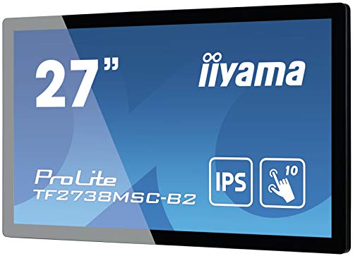 iiyama ProLite TF2738MSC-B2 - LED monitor - 27" - open frame - touchscreen - 1920 x 1080 Full HD (1080p) @ 60 Hz - A-MVA+ - 300 cd/m - 3000:1 - 5 ms - HDMI, DVI, DisplayPort - speakers - black