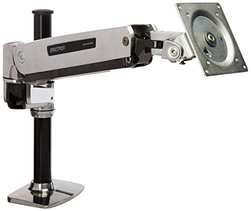 Ergotron LX HD Sit-Stand Desk Mount LCD Arm - Mounting kit (pole, VESA adapter, sit-stand arm, desk clamp base, grommet-mount base) for LCD display - aluminium - polished aluminium - screen size: up to 46"