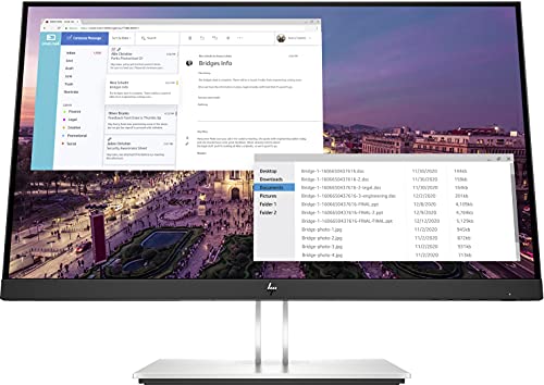 HP E23 G4 - E-Series - LED monitor - 23" (23" viewable) - 1920 x 1080 Full HD (1080p) @ 60 Hz - IPS - 250 cd/m - 1000:1 - 5 ms - HDMI, VGA, DisplayPort - black, silver