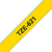 Brother TZe-621 - Black on yellow - Roll (0.9 cm x 8 m) 1 roll(s) laminated tape - for Brother PT-D210, D600, H110, H200, P-Touch PT-1005, 1880, P-Touch Cube Pro PT-P910