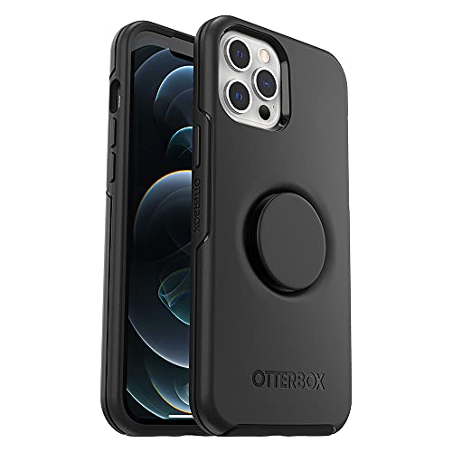 OtterBox Otter + Pop Symmetry Series - Back cover for mobile phone - polycarbonate, synthetic rubber - black - for Apple iPhone 12 Pro Max