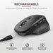 Trust Ozaa RF Wireless Optical 2400 DPI Mouse with Built in Rechargeable Battery 10m Wireless Range 6 Buttons Plug and Play USB Receiver