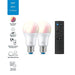 WiZ Colors - LED light bulb - shape: A60 - E27 - 8 W (equivalent 60 W) - 16 million colours - 2200-6500 K (pack of 2)