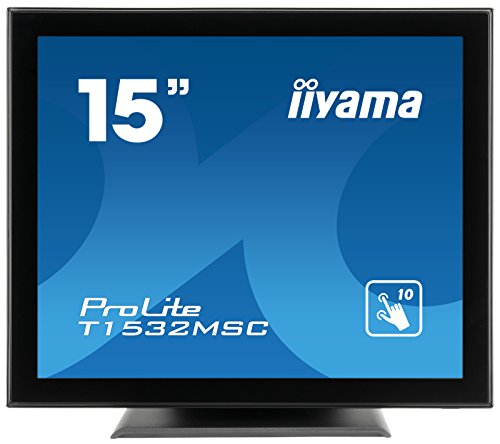 iiyama ProLite T1532MSC-B5AG - LED monitor - 15" - touchscreen - 1024 x 768 @ 75 Hz - TN - 370 cd/m - 700:1 - 8 ms - HDMI, VGA, DisplayPort - speakers - black