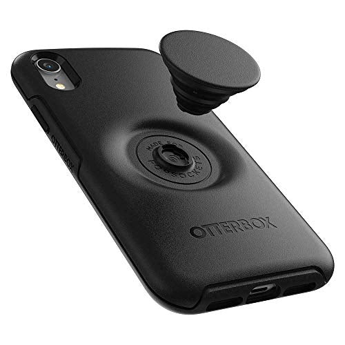 OtterBox Otter + Pop Symmetry Series - Back cover for mobile phone - polycarbonate, synthetic rubber - black - for Apple iPhone XR