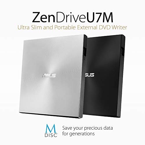 ASUS ZenDrive U7M SDRW-08U7M-U - Disk drive - DVD▒RW (▒R DL) / DVD-RAM - 8x/8x/5x - USB 2.0 - external - silver