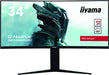 iiyama G-MASTER Red Eagle - LED monitor - curved - 34" (34" viewable) - 3440 x 1440 UWQHD @ 144 Hz - VA - 400 cd/m - 3000:1 - DisplayHDR 400 - 1 ms - 2xHDMI, 2xDisplayPort - speakers - matte black