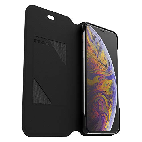 OtterBox Strada Series Via - Flip cover for mobile phone - polyurethane, polycarbonate, synthetic rubber - black - for Apple iPhone XS Max