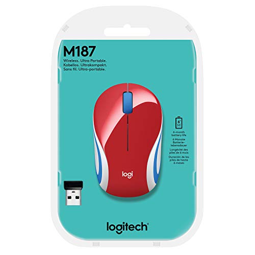 Logitech Wireless Mini Mouse M187 (Red)