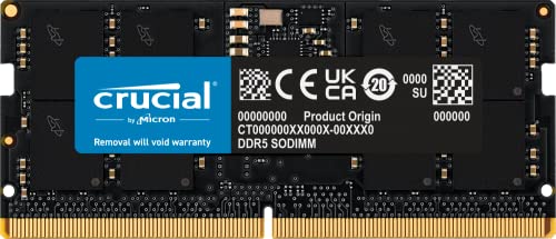 Crucial - DDR5 - module - 16 GB - SO-DIMM 262-pin - 4800 MHz / PC5-38400 - CL40 - 1.1 V - unbuffered - non-ECC