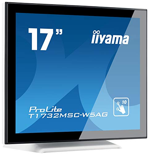 iiyama ProLite T1732MSC-W5AG - LED monitor - 17" - touchscreen - 1280 x 1024 - TN - 250 cd/m - 1000:1 - 5 ms - HDMI, VGA, DisplayPort - speakers - matt white