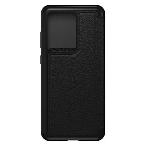 OtterBox Strada Series - Flip cover for mobile phone - leather, polycarbonate - shadow black - for Samsung Galaxy S20 Ultra, S20 Ultra 5G