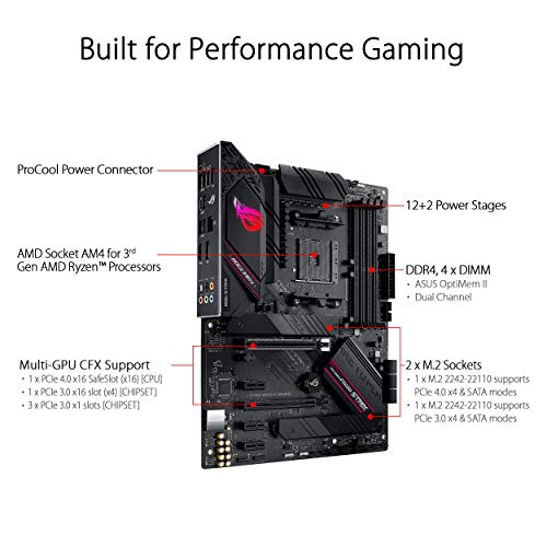 ASUS ROG STRIX B550-F GAMING - Motherboard - ATX - Socket AM4 - AMD B550 - USB-C Gen2, USB 3.2 Gen 1, USB 3.2 Gen 2 - 2.5 Gigabit LAN - onboard graphics (CPU required) - HD Audio (8-channel)