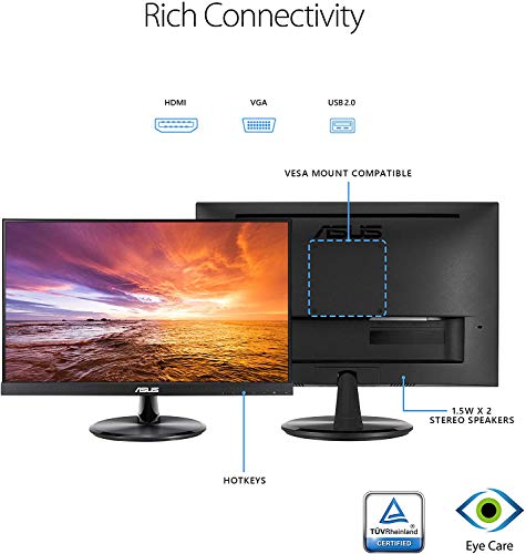 ASUS VT229H - LED monitor - 21.5" - touchscreen - 1920 x 1080 Full HD (1080p) - IPS - 250 cd/m - 1000:1 - 5 ms - HDMI, VGA - speakers - black