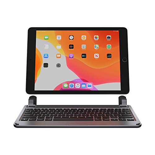 Brydge 10.2 Inches AZERTY French Bluetooth Wireless Keyboard for Apple iPad 7th Generation 2019 Durable Aluminium Body Backlit Keys Space Grey